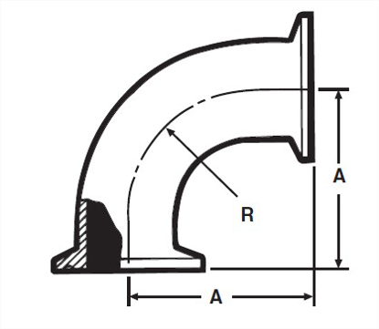 Picture of 90 DEGREE ELBOW  CLAMP  T316L 3A