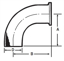 Picture of 90 DEGREE ELBOW WITH TANGENTS ONE END CLAMP T304 3A
