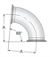 Picture of 88 DEG ELBOW CLAMP T316L 20 RA ID/LT POL OD SF1