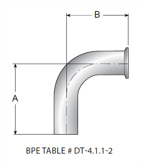 Picture of 90 DEG ELBOW BUTTWELD  T316L 15 RA EP ID/32 RA OD SF4