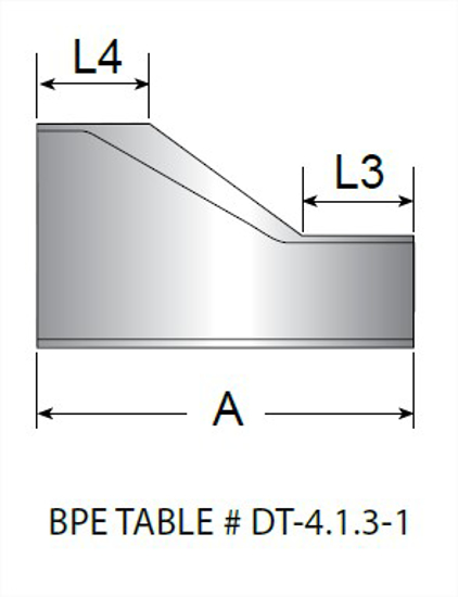Picture of SHORT ECCENTRIC REDUCER WELD T316L 20 RA ID ID/32 RA OD