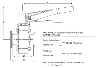 Picture of BUTTERFLY VALVE CLAMP CONN. SILICONE SEAT, T316 WETTED