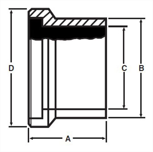 E15WHI - Female E-Line Heavy Wall Tank Ferrule