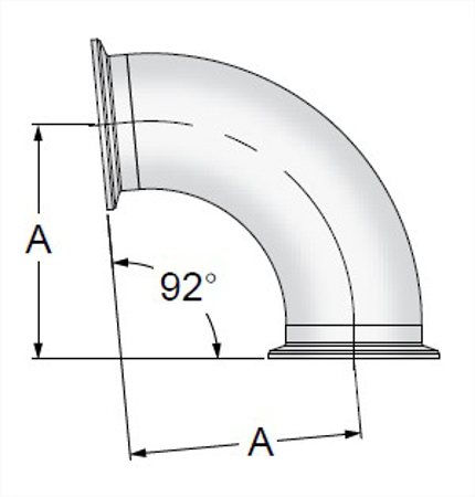 Picture for category TEG2C92 - BPE Clamp 92 Degree Elbow MaxPure 316L