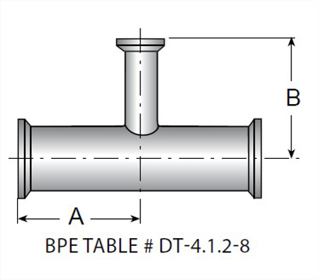 Picture for category TEG7R - BPE Clamp Reducing Tee MaxPure 316L