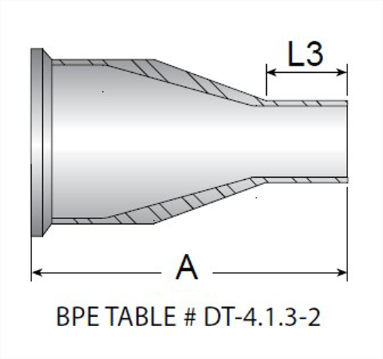 TE31SCW - BPE Clamp X AWF Concentric Reducer MaxPure 316L